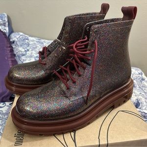 Melissa Jelly Glitter Combat Boots